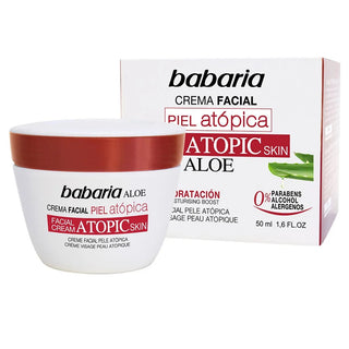 Babaria Crema viso Aloe Vera Pelle Atopica 0% 50ml — Crema viso