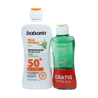 Babaria Aloe protezione solare SPF50 Sensitive Skin Water Resistant 200 ml balsamo doposole — Crema solare