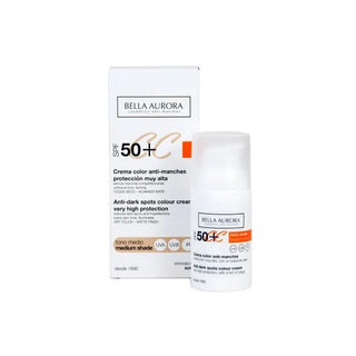 Bella Aurora CC Crema Anti-Manchas SPF50 Tonalidad Media 30ml 