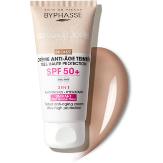 Byphasse Crema Viso Anti-Età Colorata SPF50 Bronzo 50 ml — Crema Solare Colorata