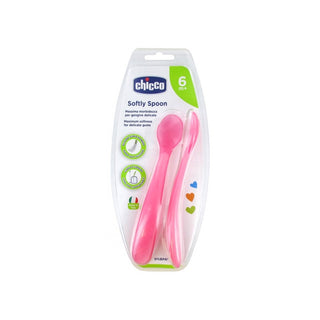 Chicco Cucchiaio in silicone Duplo Soft Pink 6m+ 2 unità — Cucchiaio per bambini
