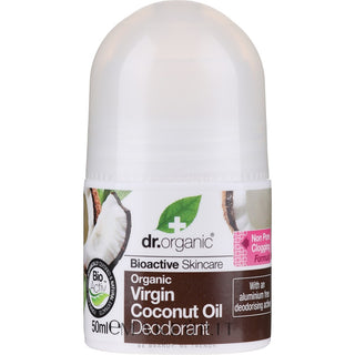Desodorante roll-on de aceite de coco virgen Dr Organic 50 ml 