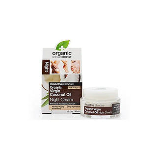 Crema de noche con aceite de coco virgen Dr Organic 50 ml 
