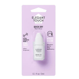 Pegamento para uñas de secado rápido Elegant Touch 5 segundos 