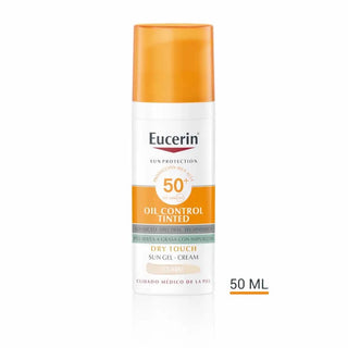 Eucerin Oil Control Dry Touch Gel Crema SPF50+ Colorata Chiara 50ml — Gel crema solare colorato