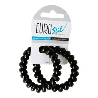 Eurostil Elastici spirale neri grandi 55 cm — Elastici per capelli