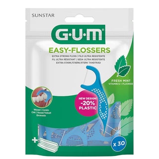 Gum Sunstar Easy Flossers Cool Mint Vit-E Fluor 30 unités 