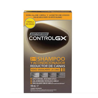 Just para hombre Control Gx Champú y Acondicionador Reductor para cabello gris 118 ml 