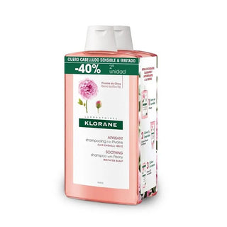 Klorane Dobbelt shampoo med pæon 2x400ml 