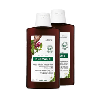 Klorane Shampoo med kinin og økologisk edelweiss 2x400ml 