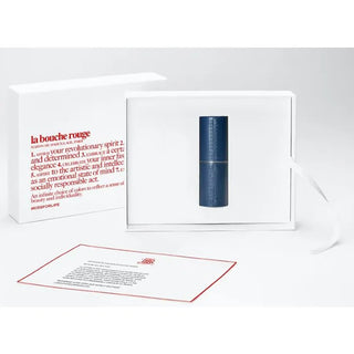La bouche rouge Custodia per rossetto in pelle blu navy — Custodia rossetto