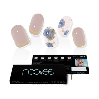 Láminas para uñas de gel metalizado Nooves Elegant Floral Premium Luxe, 20 unidades 