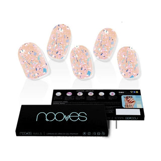 Láminas para uñas de gel Nooves Peach Premium Luxe Metallic Cookies 20 U 