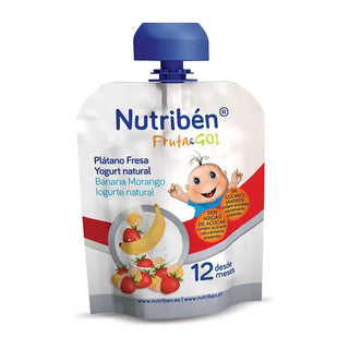 Nutribén Fruit & Go Banana, Fresa y Yogur Natural 90g 