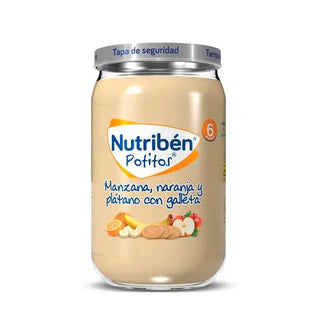 Nutribén Manzana, Naranja, Banana, Banana y Galletas Potito 235g 