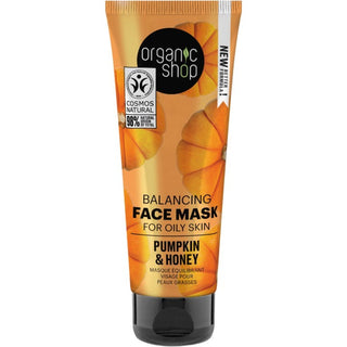 Mascarilla facial de calabaza Organic Shop para pieles grasas 75 ml 