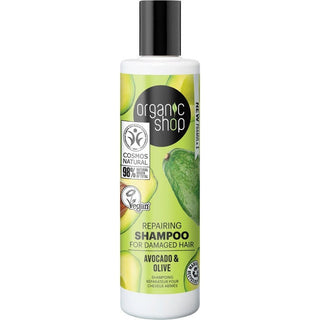 Champú reparador de aguacate para cabello dañado Organic Shop 280 ml 