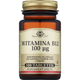 Tabletten Solgar Vitamin B12 100 µg - Packung mit 100 