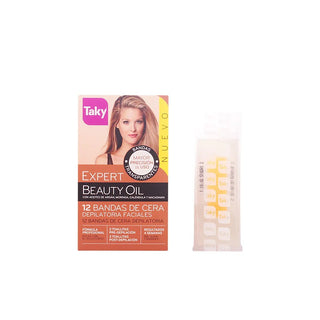 Bandas de cera depilatoria para el rostro Taky Beauty Oil 12 pezzi 