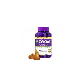 Vicks Zzzquil Natura Melatonina Sabor Mango y Banana 60 Unidades 