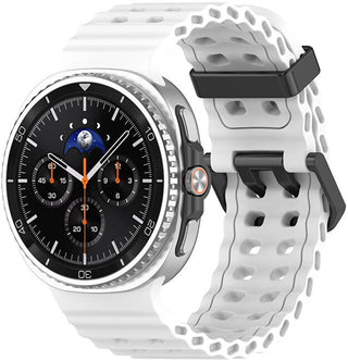 4wrist Cinturino Sportivo In Silicone Per Samsung Galaxy Watch 8 Bianco — Cinturino smartwatch