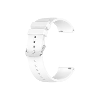 4Wrist Cinturino Universale Silicone Fibbia Argentata 22 mm Bianco — Cinturino smartwatch