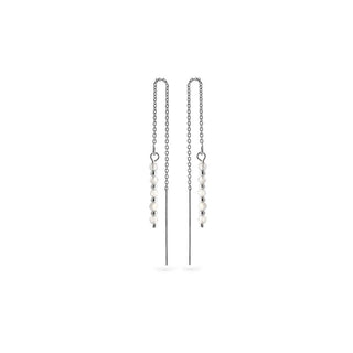 Again Jewelry Orecchini Catena Argento Pietra Di Luna AJKNS003 — Orecchini