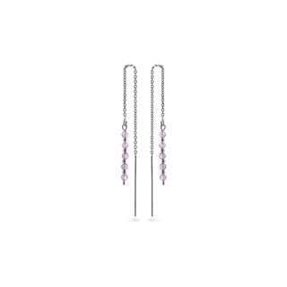 Again jewelry Orecchini Catena Argento Ametista — Orecchini