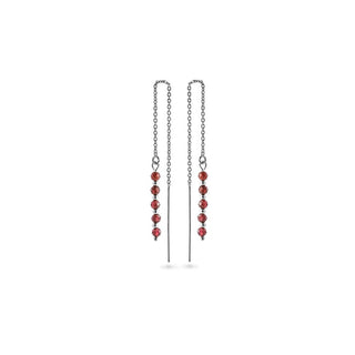 Again jewelry Orecchini Catena Argento Granato — Orecchini