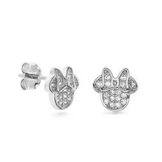 Again jewelry Orecchini Minnie Mouse Argento Zirconi Cubici — Orecchini