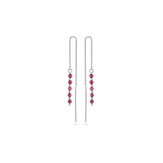 Again jewelry Orecchini Catena Argento Rubino — Orecchini