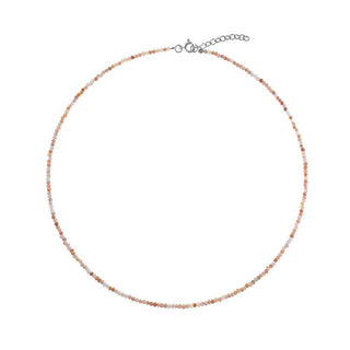 Again Jewelry Collana Perline Pietra di Luna Arancione Ajkna001 — Collana