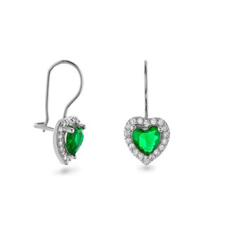 Again Jewelry Orecchini Pendenti Argento Cuore Zirconi Ajns0048 — Orecchini