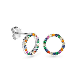 Again Jewelry Orecchini Argento Zirconi Cubici Colorati Ajns0042 — Orecchini