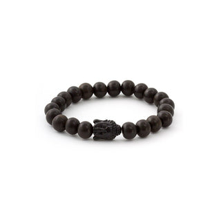 Agato Bracciale Con Perline Di Legno Di Ebano Mink03 17 Cm — Bracciale