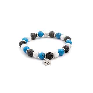 Agato Braccialetto Di Perline In Pietra Lavica Howlite Mink48 17 — Bracciale