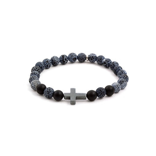 Agato Bracciale Con Perle Di Agata Ematite Mink60 19 Cm — Bracciale