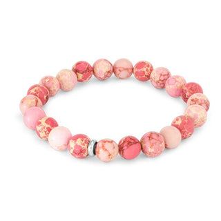 Agato Bracciale Perline Diaspro Imperiale 17 cm — Bracciale