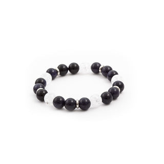 Agato Bracciale Perline Avventurina Cristallo 17 cm — Bracciale