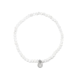 Agato Bracciale Minerale Pietra di Luna 17 cm — Bracciale