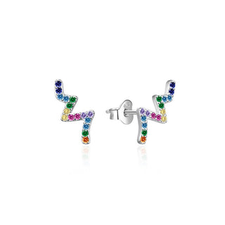Agato Orecchini Lunghi In Argento Con Zirconi Colorati Agt-E188Pc — Orecchini
