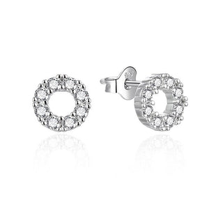 Agato Orecchini In Argento Con Zirconi Trasparenti Circle Agt-E178Pw — Orecchini