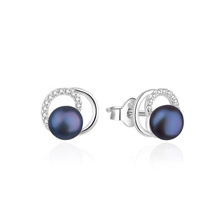 Agato Orecchini In Argento Con Perla Blu Zirconi Agt-E216Pw-Pbk — Orecchini