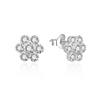 Agato Orecchini Fiori Argento Zirconi Trasparenti AGT-E179PW — Orecchini