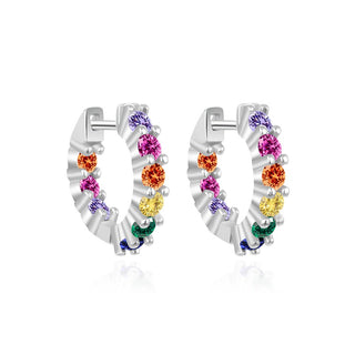 Agato Orecchini Cerchio Zirconi Colorati AGT-E192KC — Orecchini