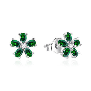 Agato Orecchini In Argento Fiori Con Zirconi Verdi Agt-E243Pgr — Orecchini