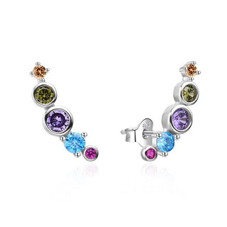 Agato Orecchini Lunghi Argento Con Zirconi Colorati AGT-E255PC — Orecchini