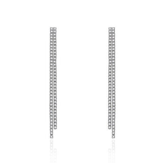 Agato Orecchini Lunghi Con Strass E Zirconi AGT-E262PW — Orecchini