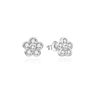 Agato Orecchini A Forma Di Fiore In Argento Con Zirconi Trasparenti Agt-E257Pw — Orecchini