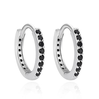 Agato Orecchini A Cerchio Argento Con Zirconi Neri AGT-E234KBK — Orecchini